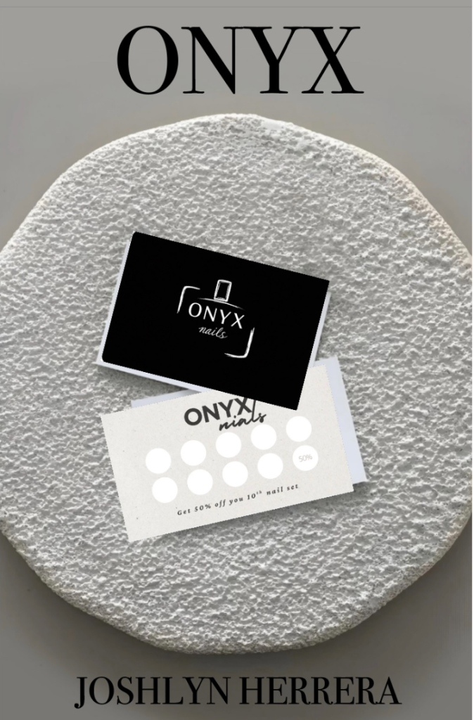 This image is representing a nail company business card designed my NIN Designs. 