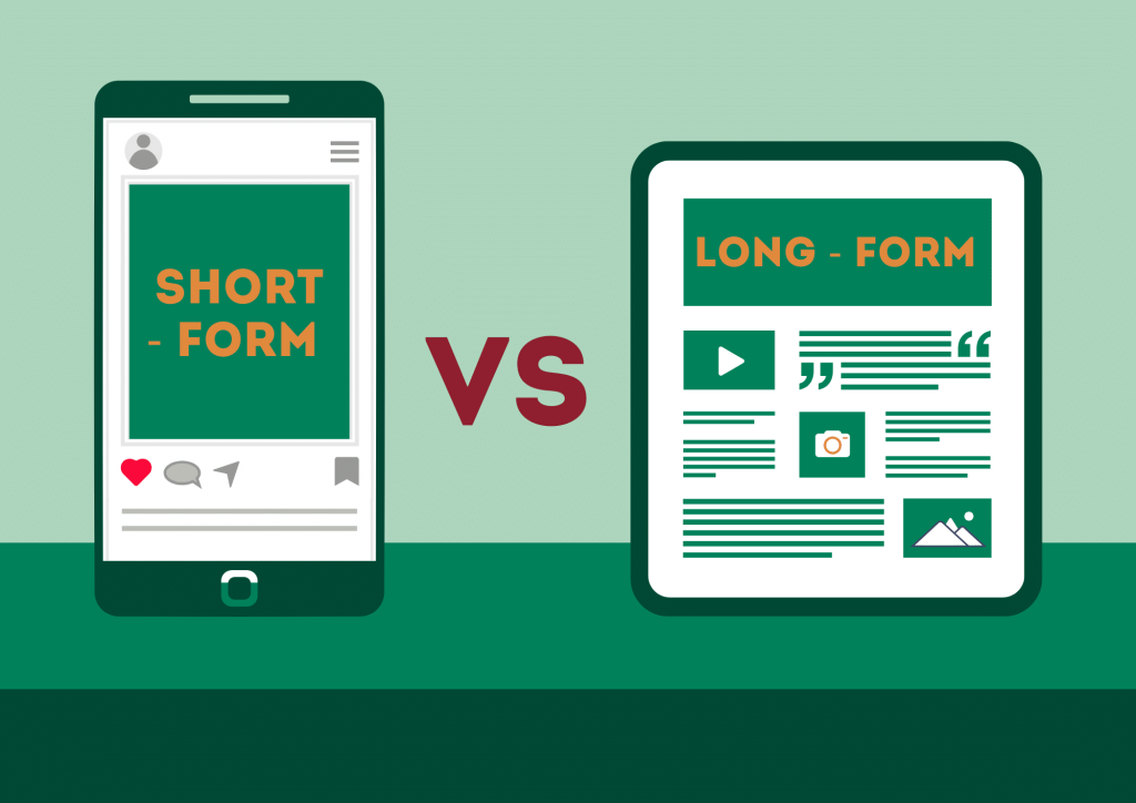 Comparison between long-form and short-form video content