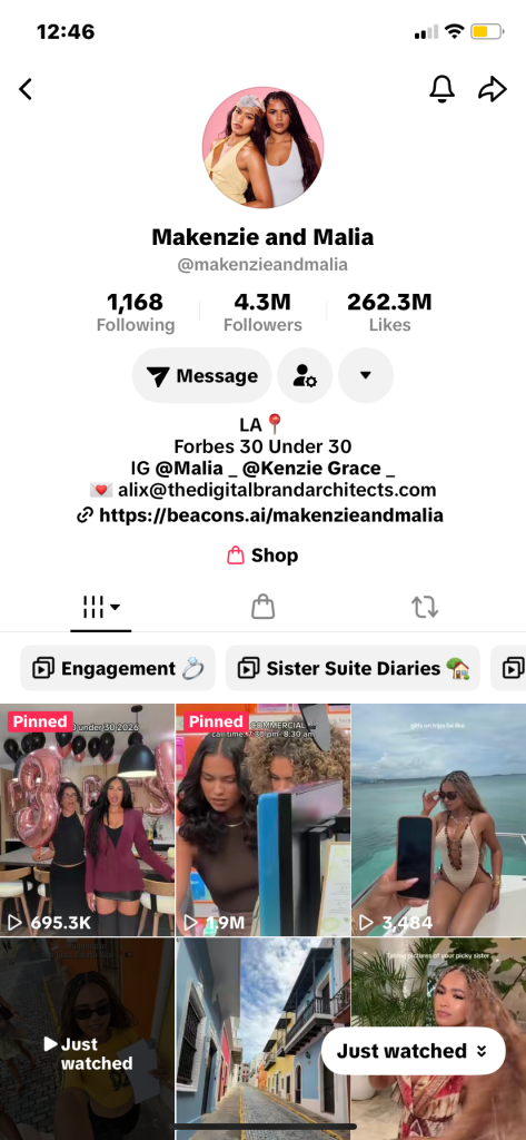 Two sisters with 4.3 million followers on TikTok. 